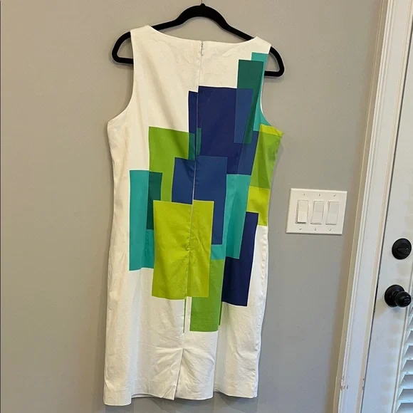 Leslie Fay Colorful Geometric Print Dress - Picture 7 of 15